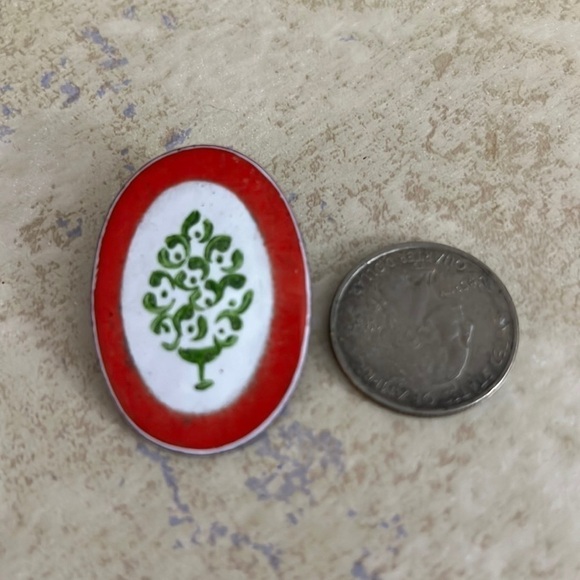 Vintage Enamel on Copper Pin Tree of Life - Picture 3 of 4
